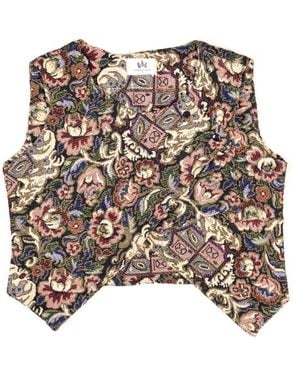 Collected Xx Flame Of Love Upcycled Crop Top - Brown