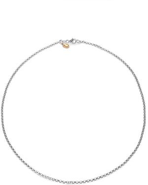 Unaloe Luminous Sterling Fine Chain Necklace – Elegant Minimalist Jewellery For - Metallic
