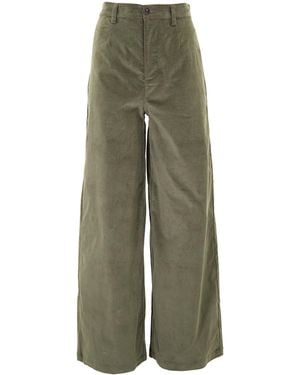 lords of harlech Poppy Sage Velvet High-Rise Pant - Green