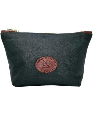 N'damus London Altantic Pine Leather Toiletry Case - Black
