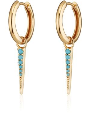 Scream Pretty Spike Charm Hoop Earrings - Metallic