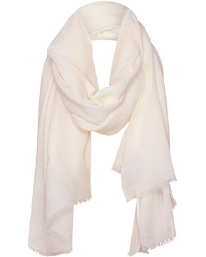 Alie Street London Neutrals Aurielle Silk Wool Scarf Cream - White