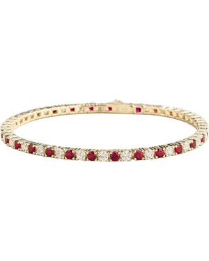 Juvetti Ciclo Ruby & Diamond Round Tennis Bracelet - Metallic