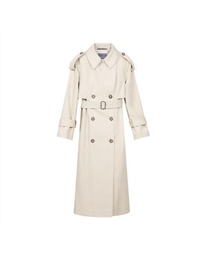 InAvati Neutrals Trenchcoat With Decorative Belts - Natural