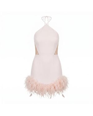 Nomi Fame Peony Soft Mini Halter Neck Dress - Pink