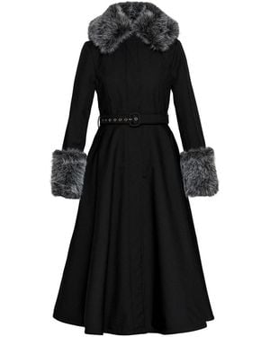 RainSisters Winter Coat With Removable Faux Fur: Frosted Muse - Black