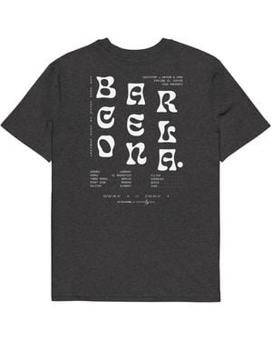 Anchor and Crew Dark Heather Gustatory Barcelona Coffee Scene Organic Cotton Embroidered T-Shirt - Black