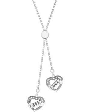 CarterGore Sailor Heart Sterling Slider Necklace - White