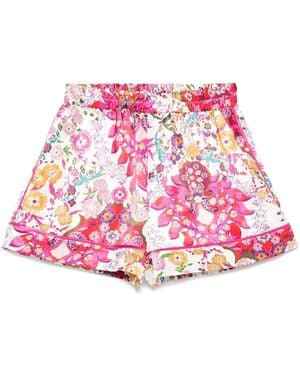 Nissa Printed Viscose Shorts - Pink