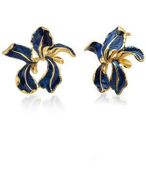 Milou Jewelry Fleur De Lis Earrings - Blue