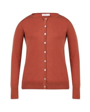 Peraluna Mila O-Neck Basic Cotton Cardigan - Red