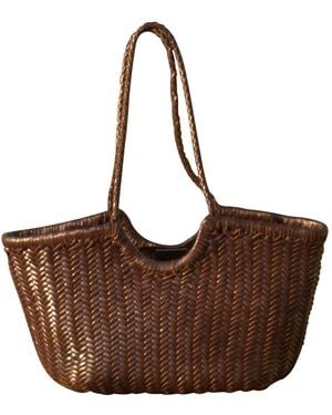 Rimini Woven Leather Handbag - Brown