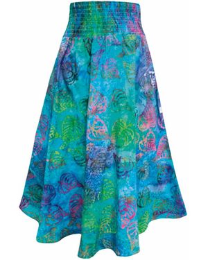 Frock Tales Orchid Midi Skirt With Pockets - Blue