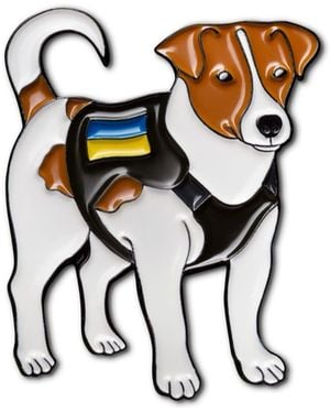 Make Heads Turn Enamel Pin Patron The Jack Russell - White