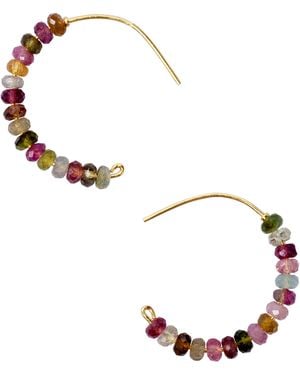 Bombyx House Tourmaline Half Moon Earring Large Hoop - Multicolour