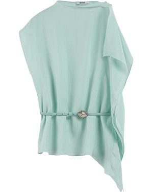 Nocturne Belt Detail Asymmetric Blouse - Green