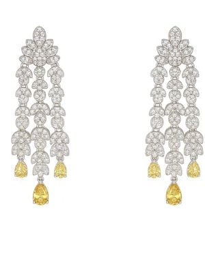 Michael Nash Jewelry Mia Diamond And Canary Cacading Pierced Drops - White
