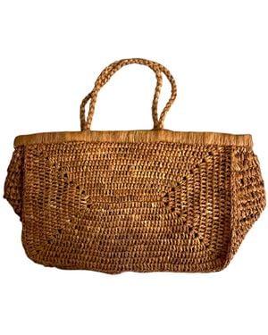 Zanatany Concepts Clipa- Small Caramel Raffia Bag - Brown