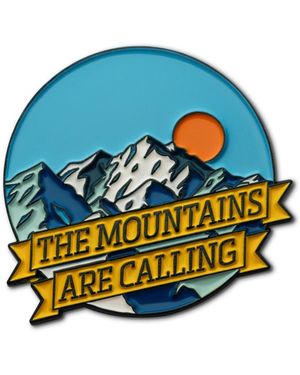 Make Heads Turn Enamel Pin Mountains Are Calling - Blue