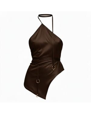 The Ethos Studio Thalassa Wrap-Top - Brown