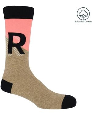 Peper Harow - Made in England Alphabet Socks – R - Grey