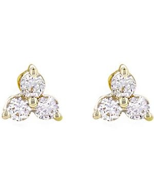 KAMARIA Mini Triple Diamond Stud Earrings - Metallic