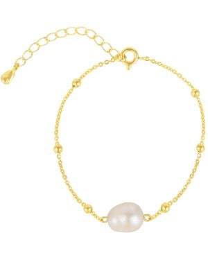 Mejoma Single Pearl Beaded Chain Bracelet - Metallic