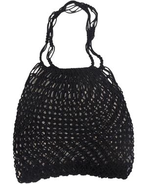 Berber Leather The Nador Macrame Tote - Black
