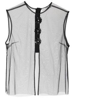 Voya Bellatrix Mesh Overlay Top - Blue