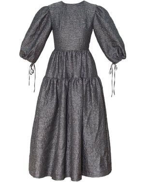 KAROLINA OZOLINSIUTE Luna Dark Maxi Dress With Sleeves - Grey