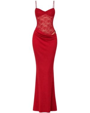 Date Boutique Mireya Lace Maxi Dress - Red