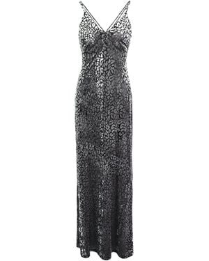 Amy Lynn Winnie Leopard Velvet Burnout Maxi Dress - White