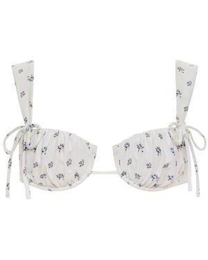 Montce Heidi Floral Petal Wide Straps Bikini Top - Metallic