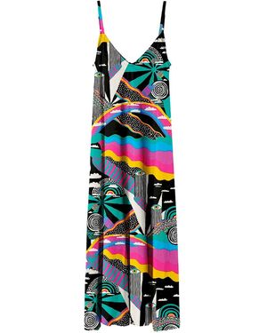 Aloha From Deer Landscape Maxi Dress - White