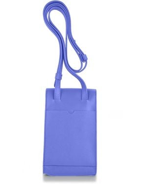 godi. Handmade Adjustable Leather Phone Bag With Pocket - Blue