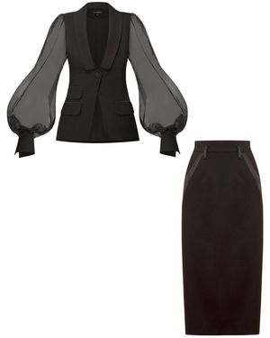 Tia Dorraine J'Adore Tailored Skirt Suit - Black