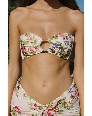 Montce Bouquet Tori Ties Bandeau Bikini Top - Natural
