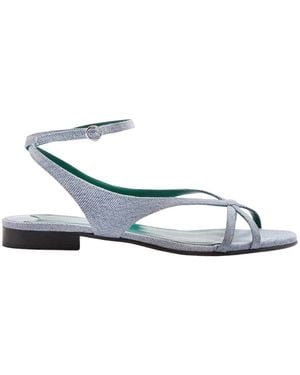 Florrie London Matilda Vintage Denim Flat Sandal - Blue