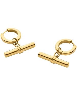 Bermuda Watch Company Maivelle Madison T-Bar Huggie Hoops - Metallic