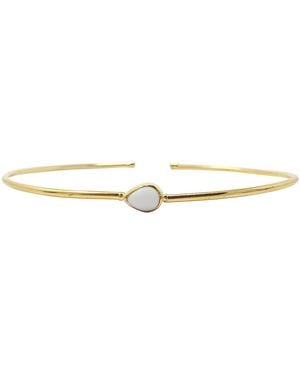Sophelia Plated Minimalist Pearl June Birthstone Bangle - Multicolour