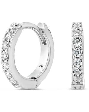 SALLY SKOUFIS Light Huggie Earrings With Made Cz Diamond Stimulant - Metallic