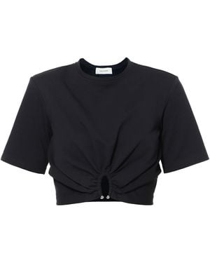 AGGI by HALEWSKI Krisa Smocked Crop Top - Black