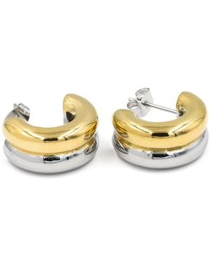 Superdivajewellery Mixed Metal Hoop Earrings - Metallic