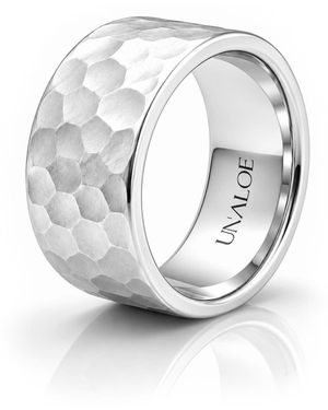 Unaloe Classic Hammered French Ring For - Metallic
