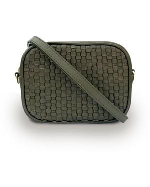 Apatchy London The Penelope Woven Leather Camera Bag - Green
