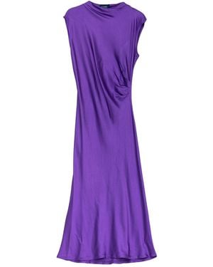 Tantra Spain Sl Satin Maxi Draped Effect Dress - Purple