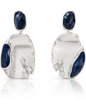 Rare Matters Jewelry Cascade Natural Lapis Gemstone Earring - Blue
