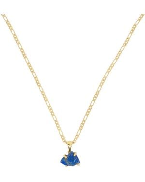 Wjy Studio London Elemental Birthstone Natural Sapphire Pendent Adjustable Necklace - Metallic