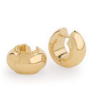 Stone Fruit Small Disc Hoops - Metallic