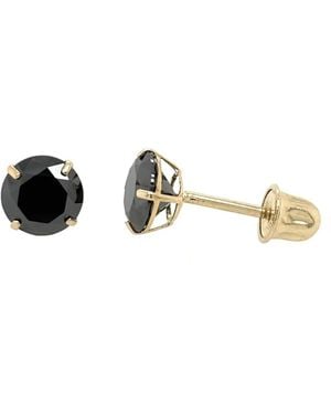 VicStoneNYC Fine Jewelry Moissanite Solid Stud Earrings - Metallic
